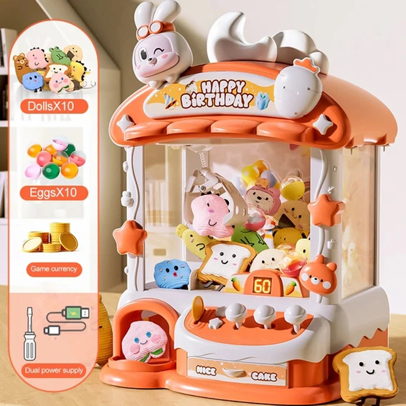 Coin Pusher Machine - Cartoon Claw Game Machine Rabbit Automatic