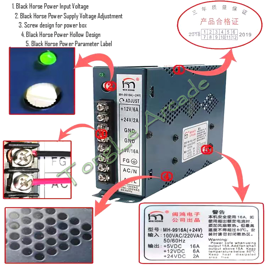 Arcade Jamma Parts MH-16A(-5V) - đánh giá và giá Coin Pusher Machine